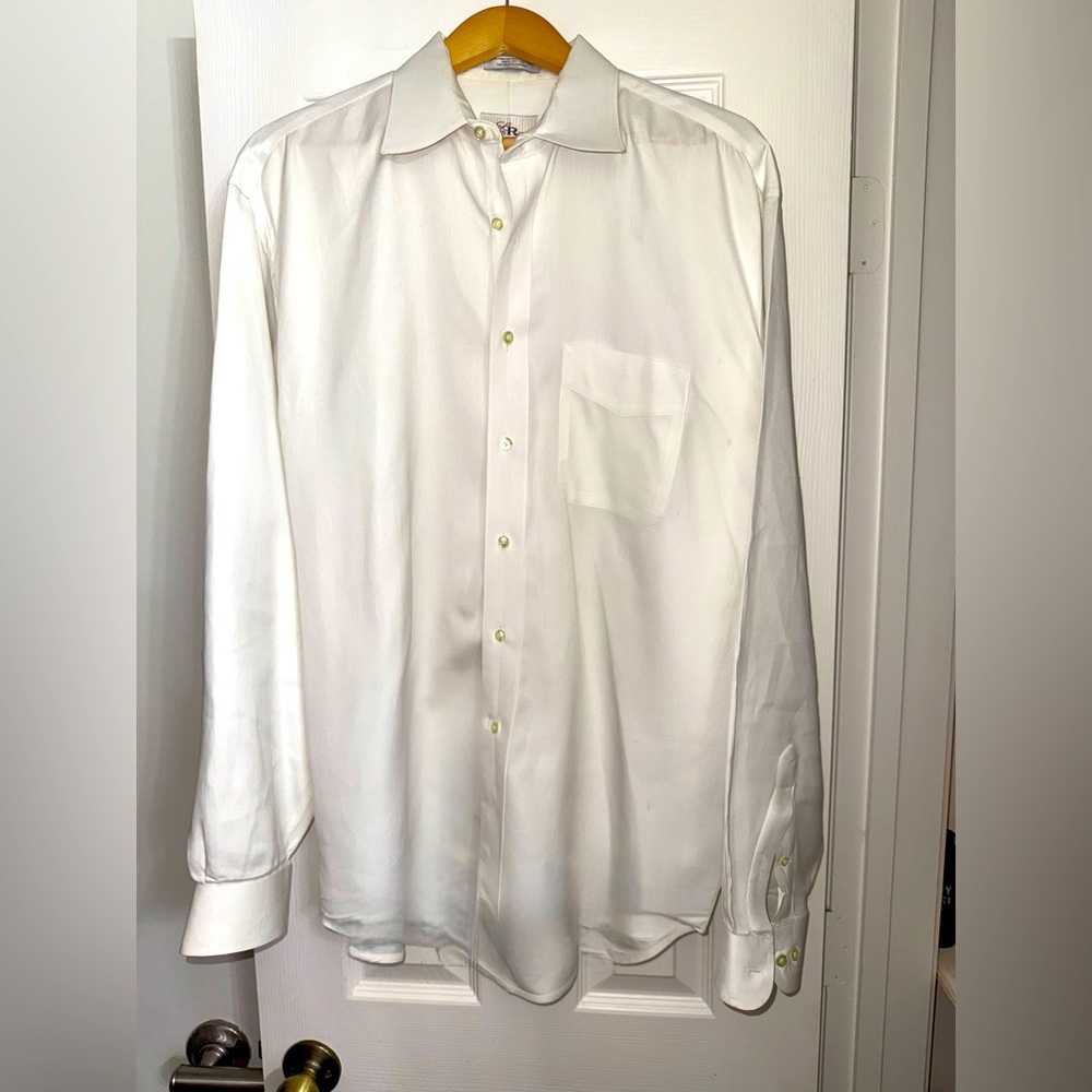Louis Roth Silky White 100% Cotton Mens Dress Shirt Size 16-34/35